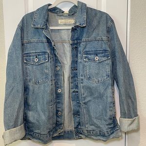 H&M OVERSIZED MEDIUM WASH JEAN JACKET